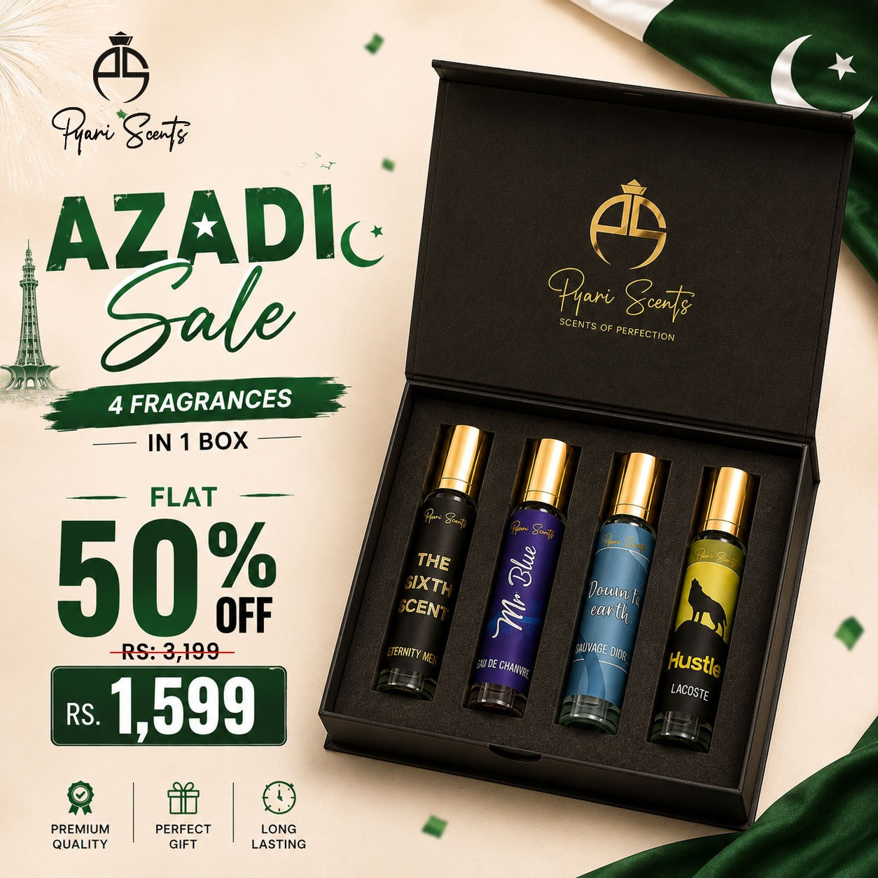 15ml Perfume Discovery Box – Pack of 4 | Long Lasting Premium Fragrances
